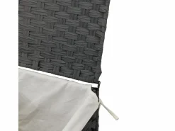 Cesta para ropa con tapa 46x33x60 cm resina tejida