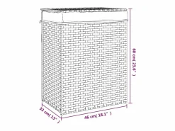 Cesta para ropa con tapa 46x33x60 cm resina tejida
