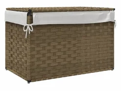 Online Cesta para ropa con tapa 55,5x35x34 cm resina tejida Marru00f3n