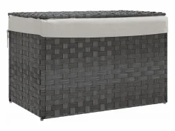 Outlet Cesta para ropa con tapa 55,5x35x34 cm resina tejida Cesto De Ropa
