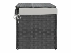 Outlet Cesta para ropa con tapa 55,5x35x34 cm resina tejida Cesto De Ropa