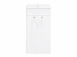 Best Cesta para ropa de una sola sección de bambú 83 L Blanco