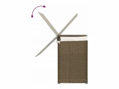 Cesta para ropa sucia con 2 secciones 53x35x57 cm resina tejida