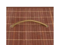 Cesta para ropa sucia con 2 compartimentos, bambú marrón, 72 L