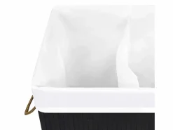 Best Cesta para ropa sucia de 2 secciones de bambú de 72 L Negro
