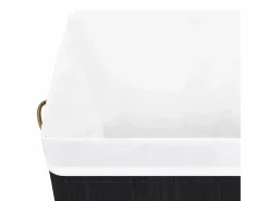 Outlet Cesta para ropa sucia de una sola sección de bambú 83 L Negro