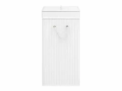 Discount Cesta para ropa sucia de 2 secciones de bambú de 72 L Blanco