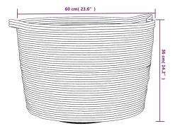 Outlet Cesta para ropa sucia gris y blanca Ø60x36 cm algodón Cesto De Ropa