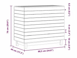 Cesto para ropa 88,5x44x76 cm Madera maciza de pino