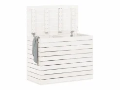 Cesto para ropa 88,5x44x66 cm madera maciza de pino