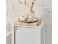 Sobuy Cesto para Ropa Sucia Armario Multifuncional de Baño con 1 Cesto 45 x 35 x 85,5 cm BZR100-W ES