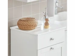 New Sobuy Cesto para Ropa Sucia,Amario para Baño,40x38x90 cm BZR21-W ES Blanco