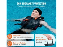 Outlet Chaleco Salvavidas para Deportes Acuáticos SucceBuy - 96N PFD de Flotabilidad para Hombres y Mujeres, Talla L Naranja