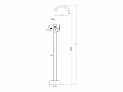 Outlet Charme II columna de suelo mecánica para bañera isla oro cepillado Grifo