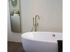 Outlet Charme II columna de suelo mecánica para bañera isla oro cepillado Grifo
