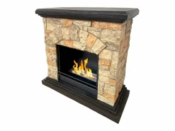 Best Chimenea de bioetanol Biochimenea de suelo Belluno efecto piedra artificial L105xD38xH100 Multicolor