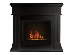 New Chimenea de bioetanol biochimenea de suelo Cambridge en madera 110x37x102h Negro