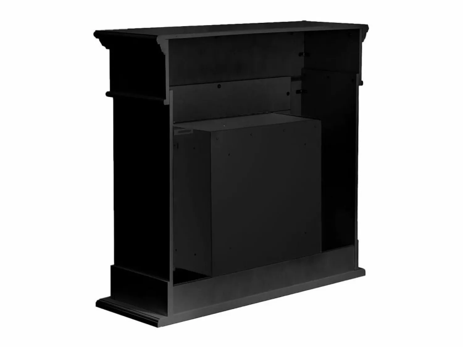 New Chimenea de bioetanol biochimenea de suelo Cambridge en madera 110x37x102h Negro