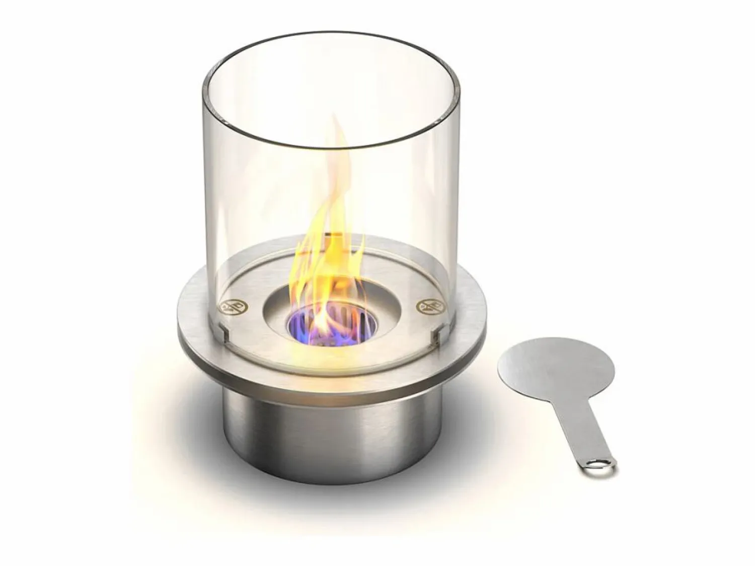 Hot Chimenea de bioetanol, brasero de jardín, de pie, para uso interior y exterior, BOTTICELLI Terra Marrone, d.40 x h.54 Chimenea|Chimenea
