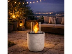 New Chimenea de bioetanol, brasero de jardín, de pie, para uso interior y exterior, RAFFAELLO Corda , d.35 x h.55 Chimenea|Chimenea