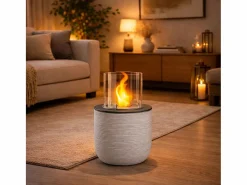 New Chimenea de bioetanol, brasero de jardín, de pie, para uso interior y exterior, RAFFAELLO Corda , d.35 x h.55 Chimenea|Chimenea