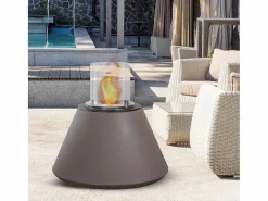 Chimenea de bioetanol brasero de suelo de jardín para interior y exterior STROMBOLI Gris tórtola d.60 x h56