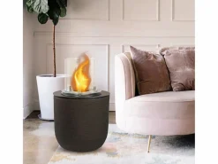 Hot Chimenea de bioetanol brasero de suelo para jardín para interior y exterior RAFFAELLO Terra Marrone d.35 x h55 Brasero