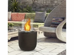 Hot Chimenea de bioetanol brasero de suelo para jardín para interior y exterior RAFFAELLO Terra Marrone d.35 x h55 Brasero