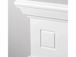 Chimenea de bioetanol Cambridge, de pie, en madera blanca, 110 x 37 x 102 cm.