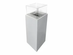 Best Chimenea de bioetanol de suelo para interior y exterior Ischia White 40x40x115 Blanco