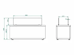Chimenea de bioetanol de pie para interior/exterior CARAVAGGIO blanca (L100xP40xH40 cm)