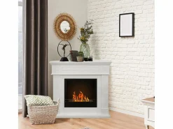 Best Chimenea de bioetanol de esquina blanca FORD, biochimenea independiente, L110 x P63 x H102 Blanco