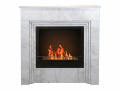 Sale Chimenea de bioetanol de pie BELLINI en madera efecto mármol Fabricada en Italia L96 x P35 x H96 Chimenea|Chimenea