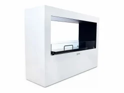 New Chimenea de bioetanol de pie Giotto S White 100x30x70 para interior/exterior Chimenea|Chimenea