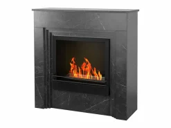 Discount Chimenea de bioetanol de pie BELLINI de madera efecto mármol . Fabricada en Italia. L96 x P35 x H96. Chimenea|Chimenea