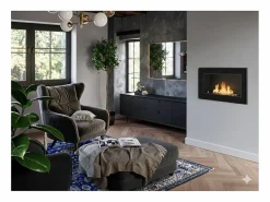 Hot Chimenea de bioetanol empotrada Frame 900 SimpleFire con cristal - mate Negro