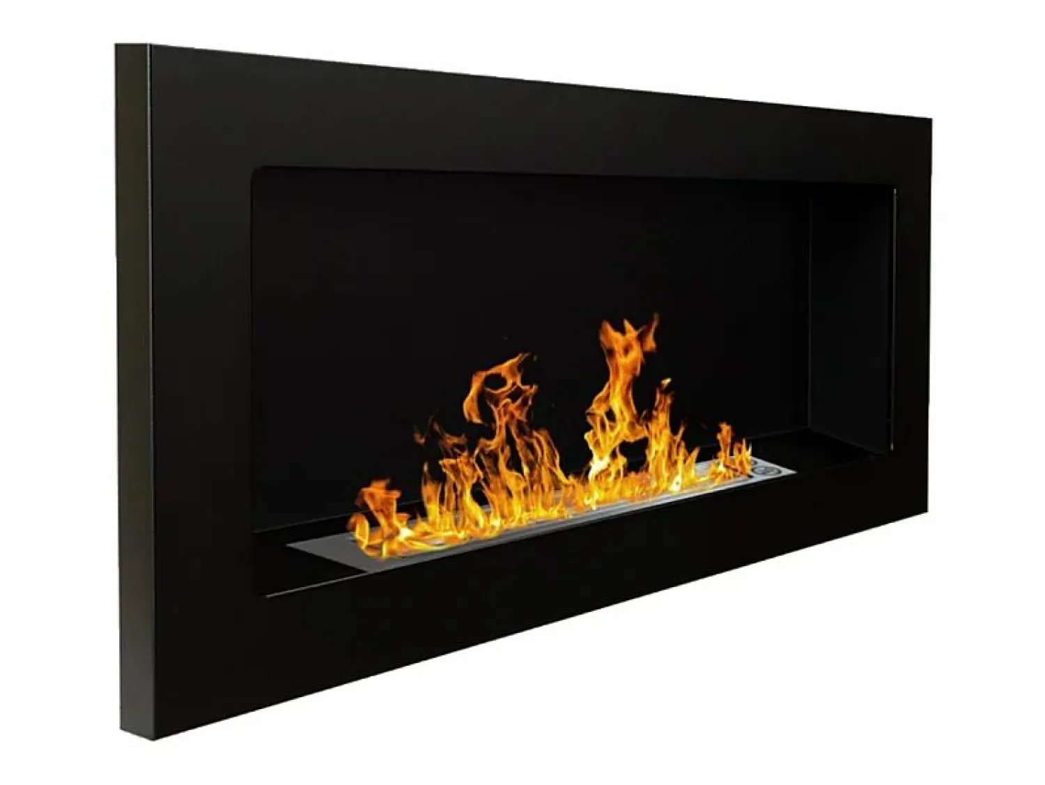 Hot Chimenea de bioetanol Lucca Black de pared o empotrada L 90 x P 12 x H 40 Chimenea|Chimenea