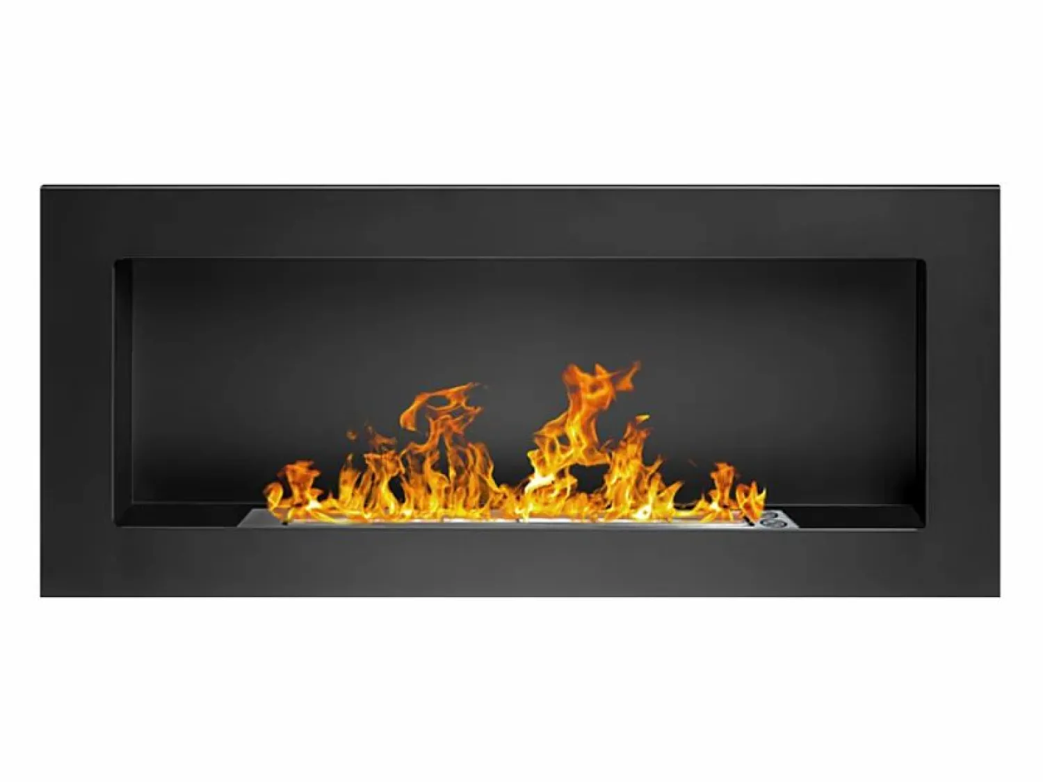 Hot Chimenea de bioetanol Lucca Black de pared o empotrada L 90 x P 12 x H 40 Chimenea|Chimenea