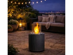 Chimenea de bioetanol MODIGLIANI de hierro fundido gris para uso interior y exterior, D.36 x H.56