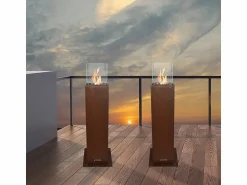 Chimenea de bioetanol para jardín y exterior Capri 70 color óxido