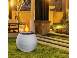 Chimenea de bioetanol para suelo de jardín, para interior y exterior, BOTTICELLI Perla d.40 x h54 Brasero