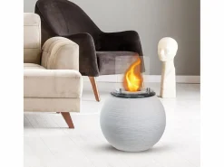 Chimenea de bioetanol para suelo de jardín, para interior y exterior, BOTTICELLI Perla d.40 x h54 Brasero