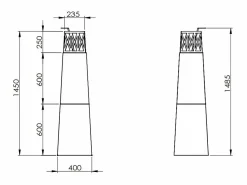 Hot Chimenea de bioetanol para jardín exterior Vulcano 40x40x145 Brasero