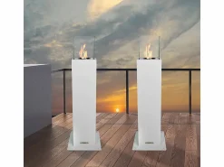 Online Chimenea de bioetanol para jardín y exterior Capri 110 blanca Blanco