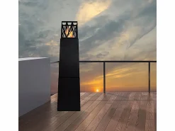 Sale Chimenea de bioetanol para jardín exterior Vulcano Nero 40x40x145 Negro