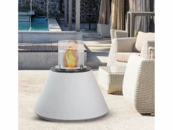 Outlet Chimenea de bioetanol para suelo de jardín, interior y exterior STROMBOLI Perla d.60 x h56 Blanco