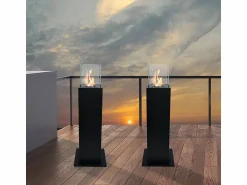 Chimenea de bioetanol para jardín y exterior Capri 70 negra