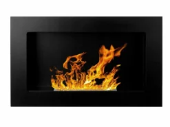 Chimenea de bioetanol Pisa Black para pared o empotrada, L 65 x P 12 x H 40