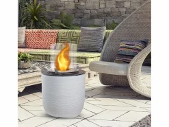 Discount Chimenea de bioetanol RAFFAELLO Pearl White, brasero de pie para interior y exterior, d.35 x h.55 Blanco