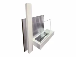 Hot Chimenea de bioetanol VIENNA, biochimenea de pared, blanca, L65 x H75 x D23 Chimenea|Chimenea